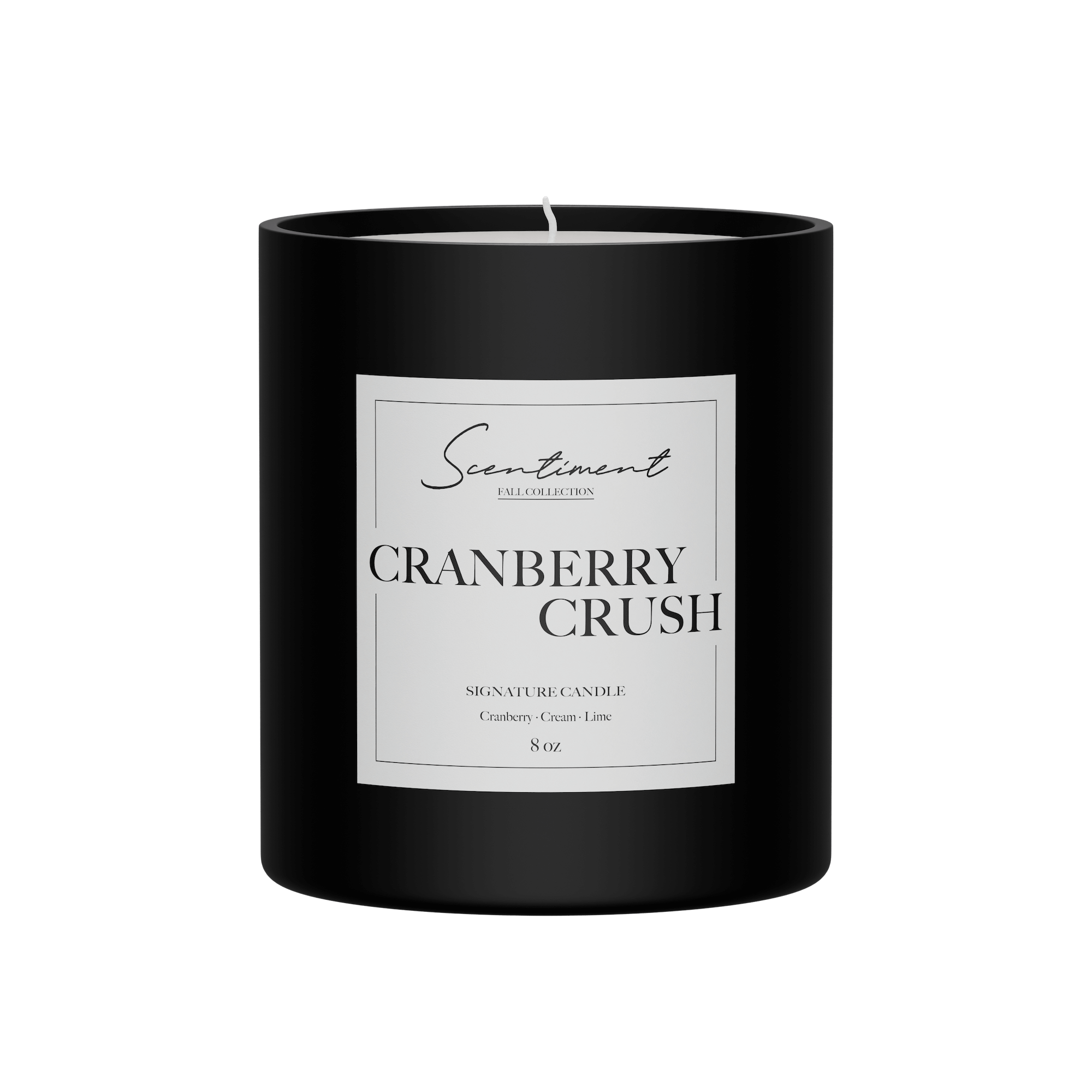 Cranberry Crush Candle 8oz with notes of Cranberry, Cream, Lime