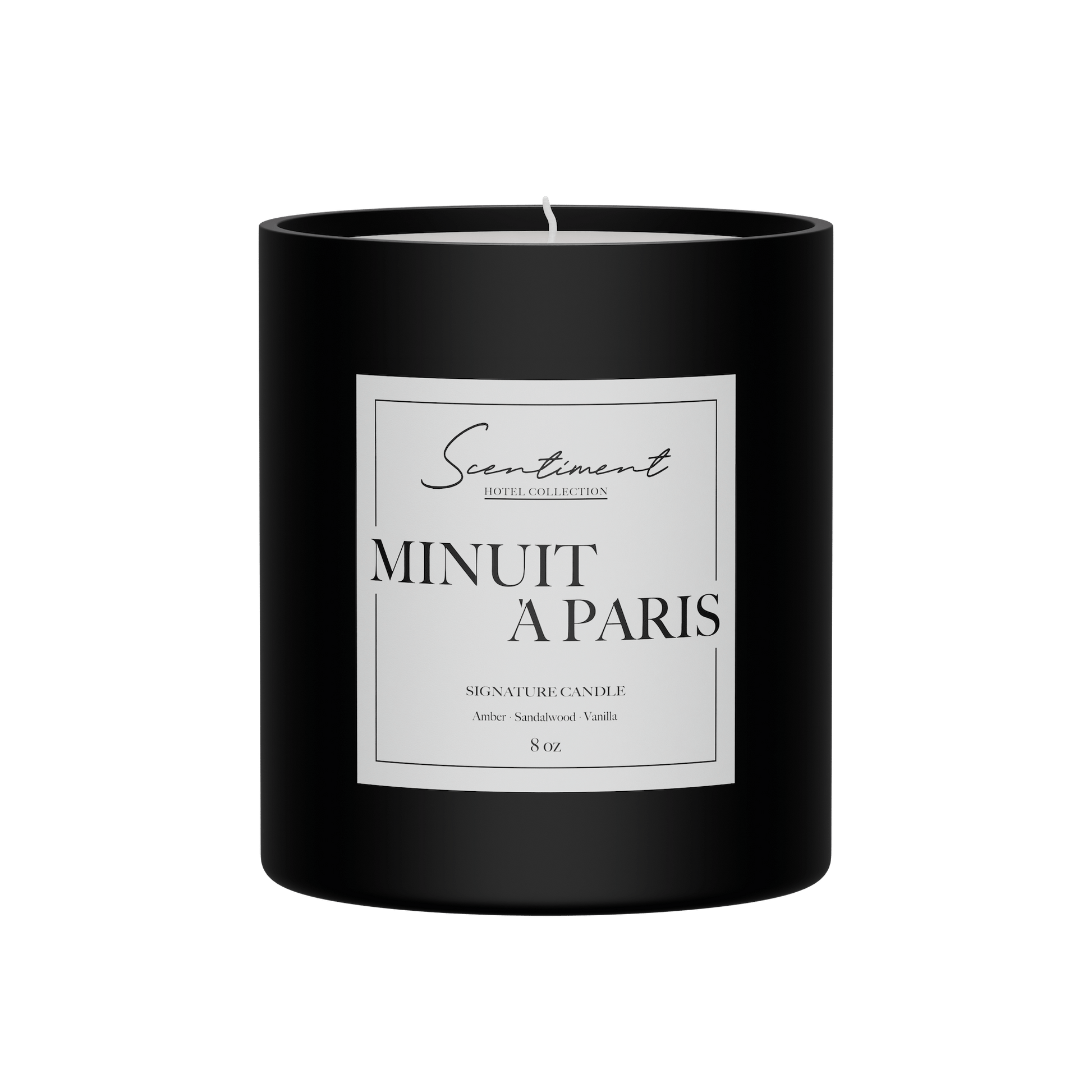 Minuit à Paris 8oz Candle with notes of Amber, Sandalwood, Vanilla