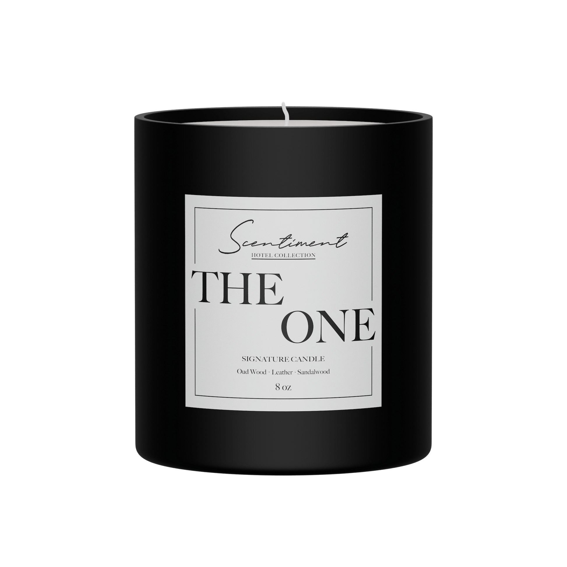 The One 8oz Candle with notes of Oud Wood, Leather, Sandalwood
