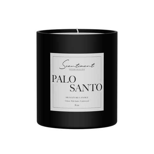 Palo Santo Candle 8 oz with notes of Citron, Clove Leaf