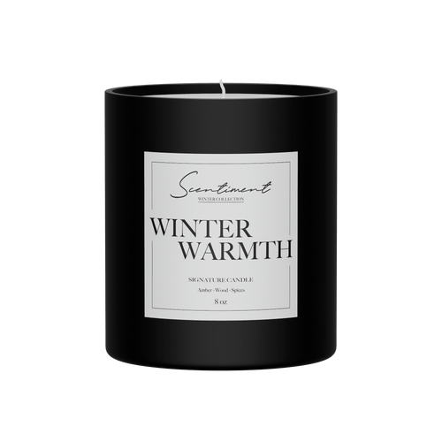 Winter Warmth Candle 8oz with notes of Amber, Balsam, Fresh Spices