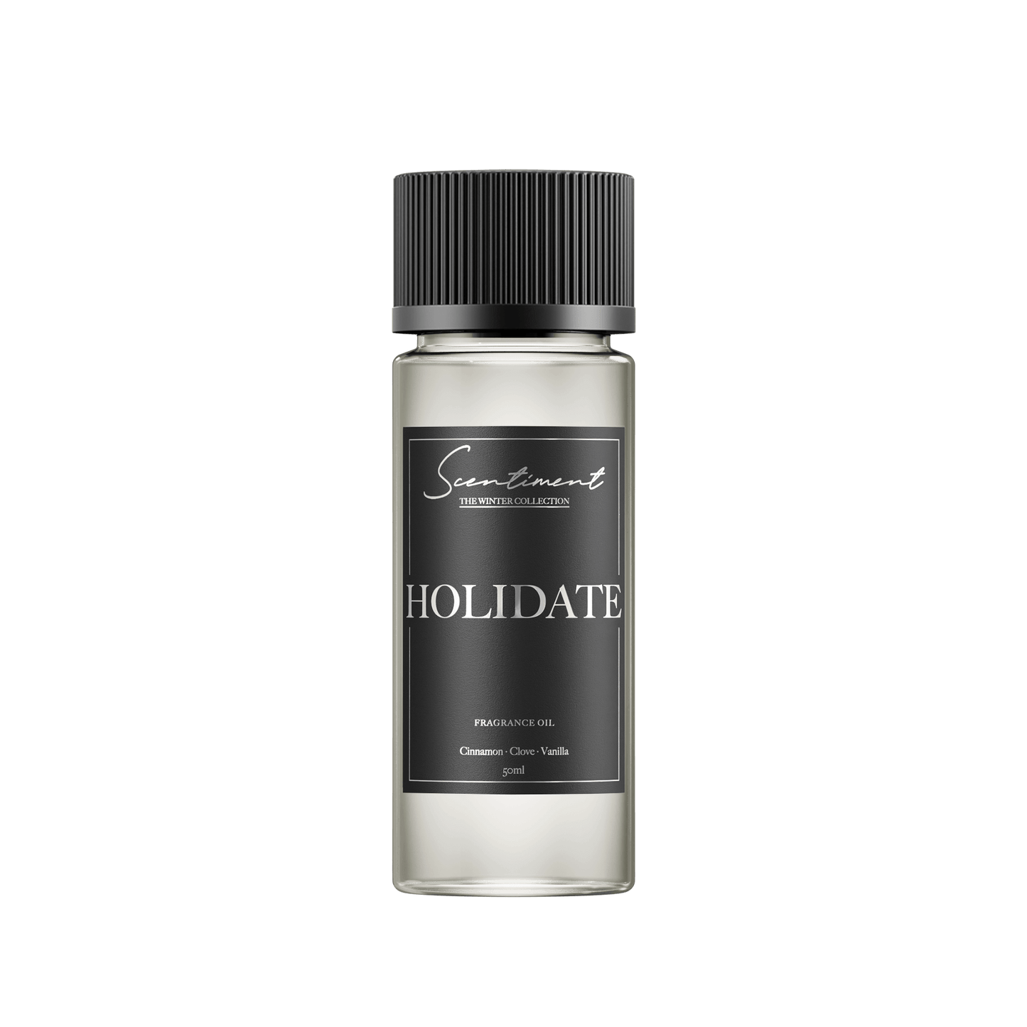 Holidate 50ml Fragrance Oil with notes of Cinnamon, Clove, Vanilla, Spice