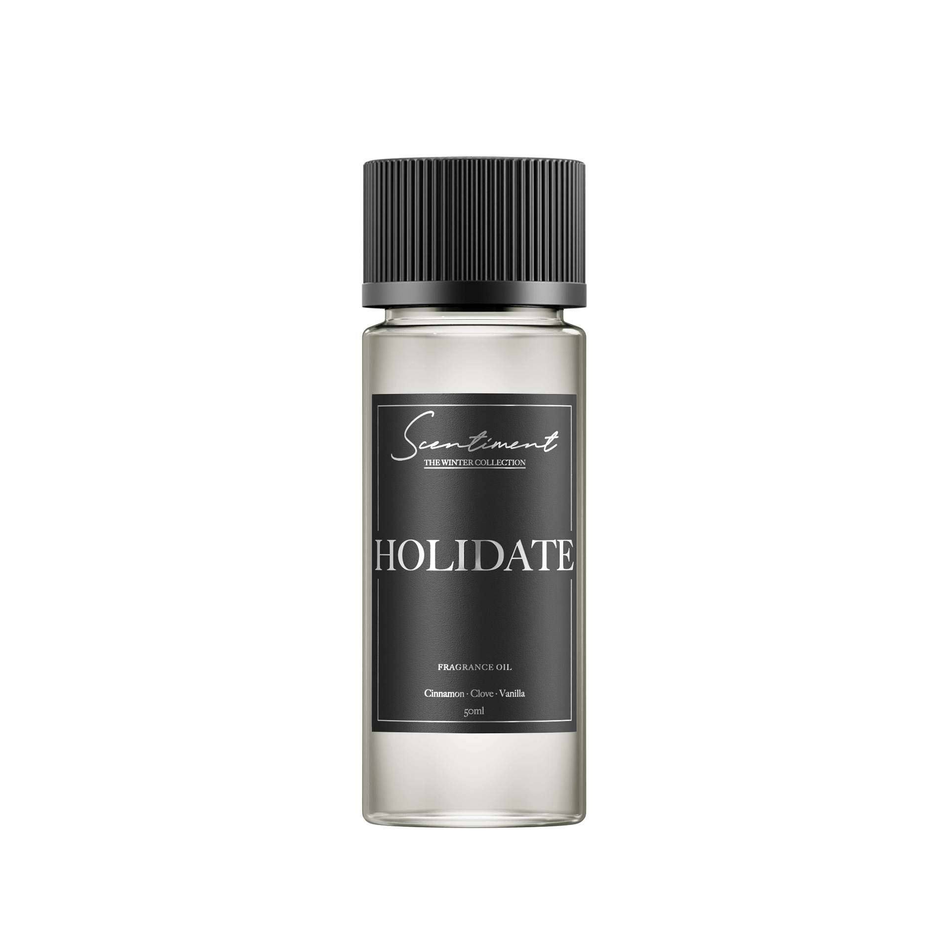 Holidate 50ml Fragrance Oil with notes of Cinnamon, Clove, Vanilla, Spice