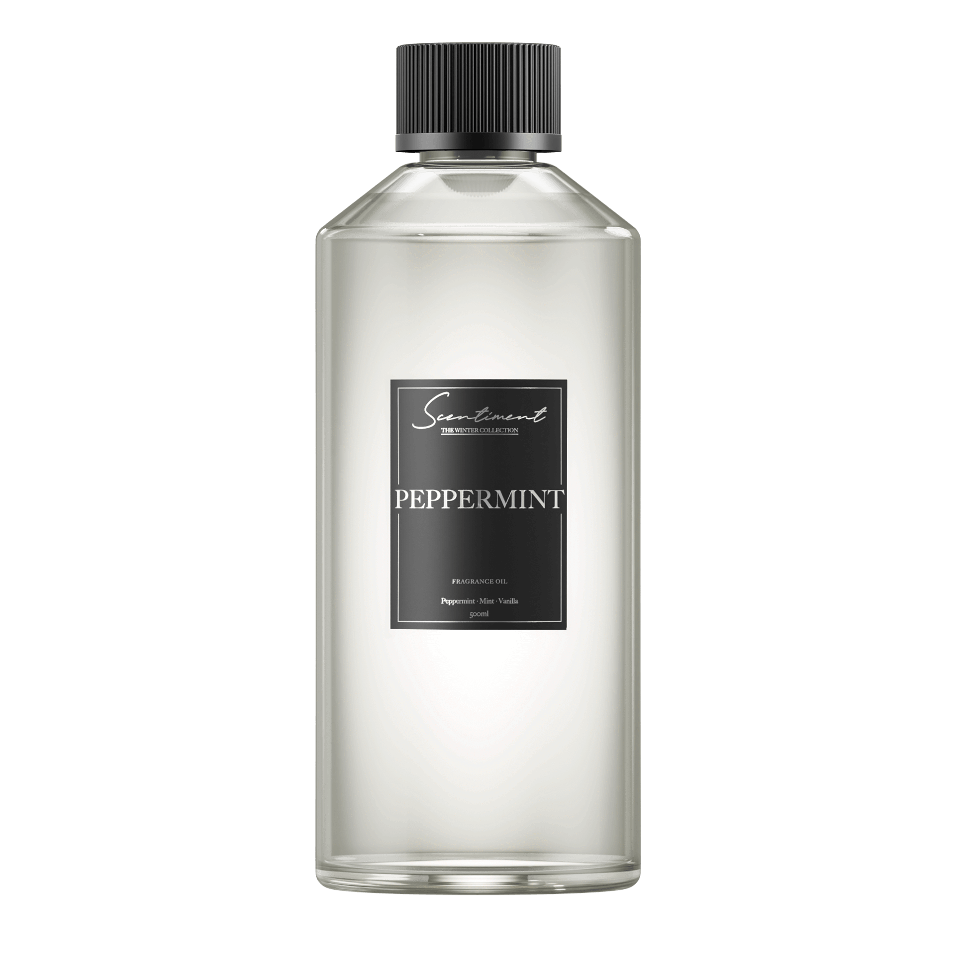 Peppermint 500ml Fragrance Oil with notes of Peppermint, Mint, Eucalyptus, Vanilla, Sandalwood
