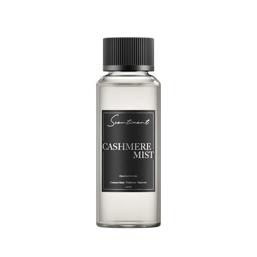 Cashmere Mist 120 ml Fragrance Oil with notes of Crisp Cypress, Tree Moss, Wildflower, Cashmere Musk, Sweet Earth, Teakwood