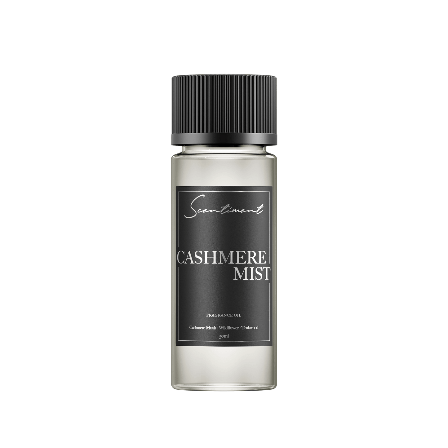 Cashmere Mist 50 ml Fragrance Oil with notes of Crisp Cypress, Tree Moss, Wildflower, Cashmere Musk, Sweet Earth, Teakwood