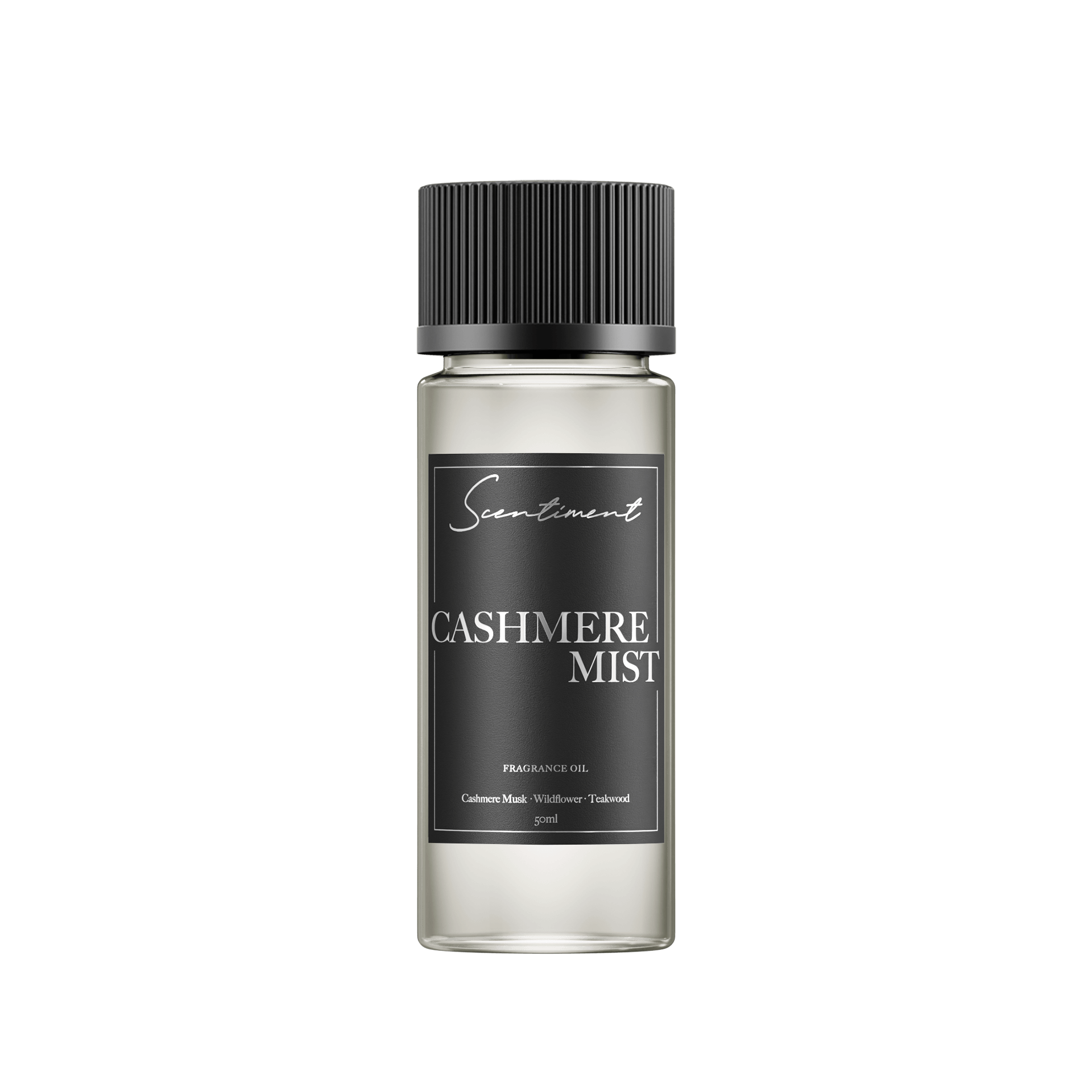 Cashmere Mist 50 ml Fragrance Oil with notes of Crisp Cypress, Tree Moss, Wildflower, Cashmere Musk, Sweet Earth, Teakwood