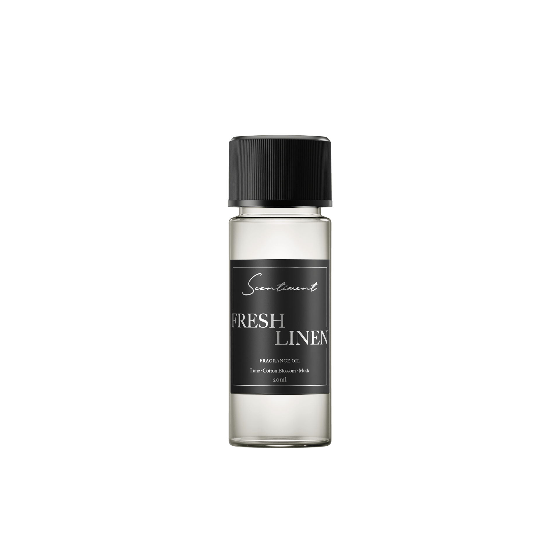 Fresh Linen 20ml Fragrance Oil with the notes of Lemon, Lime, Jasmine, Cotton Blossom, Sheer Musk, Blonde Woods