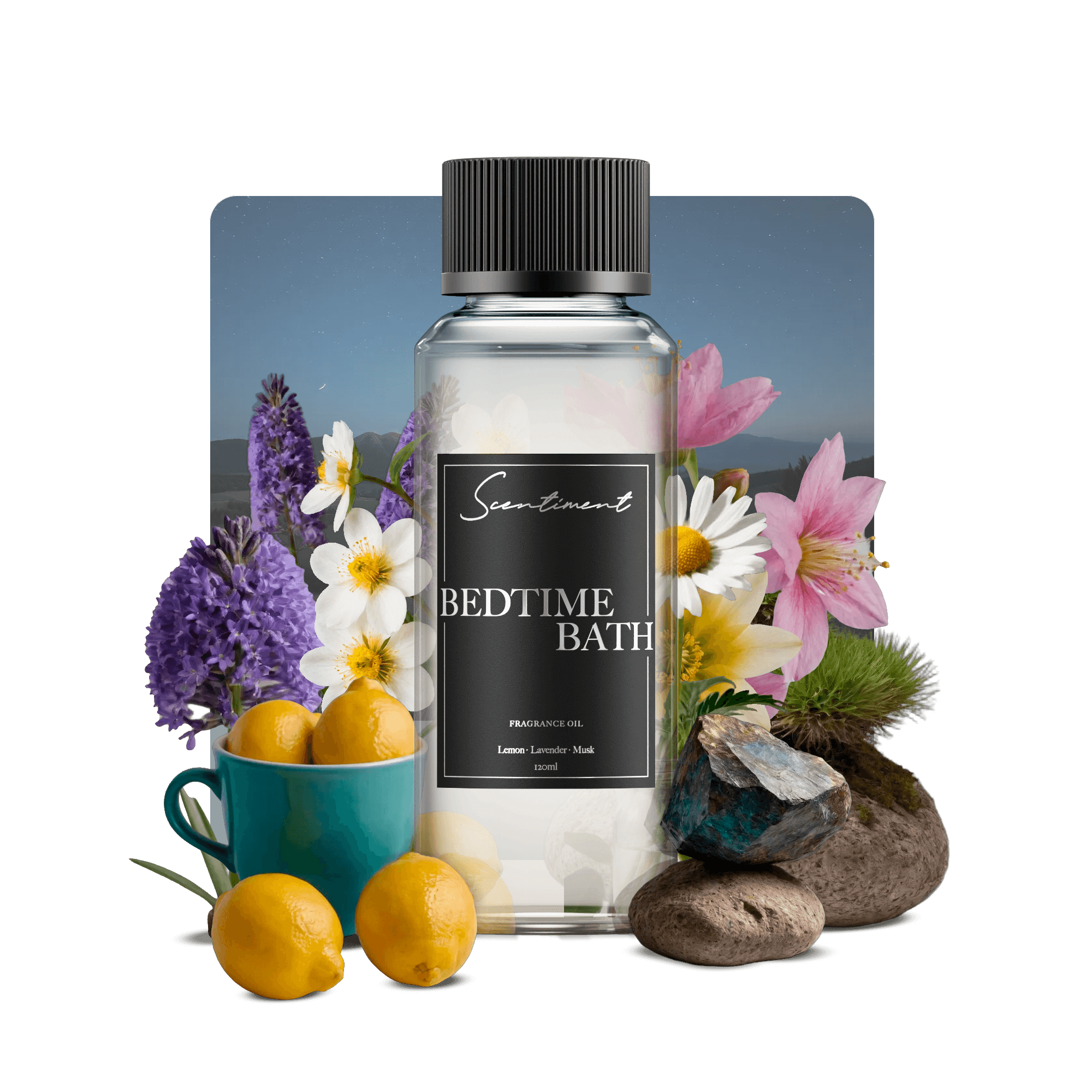 Bedtime Bath Fragrance Oil with notes of Bergamot, Lavender, Musk