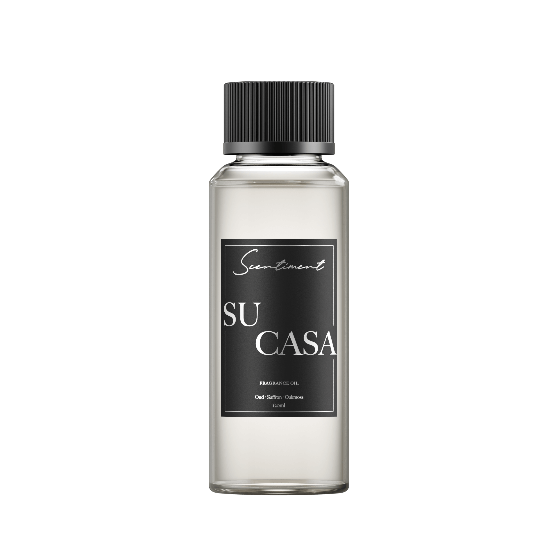 Su Casa 120ml Fragrance Oil with notes of Oud, Seffron, Oakmoss
