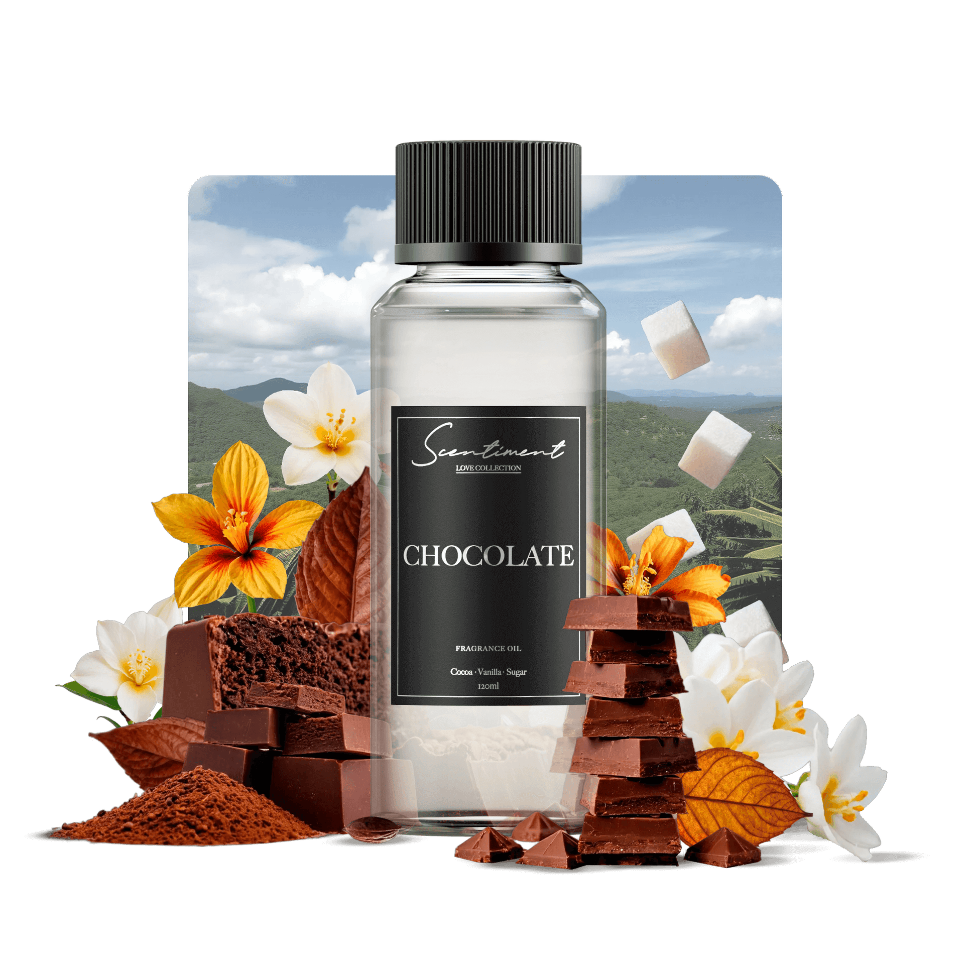 Chocolate Fragrance Oil with notes of Cocoa, Vanilla, Sugar