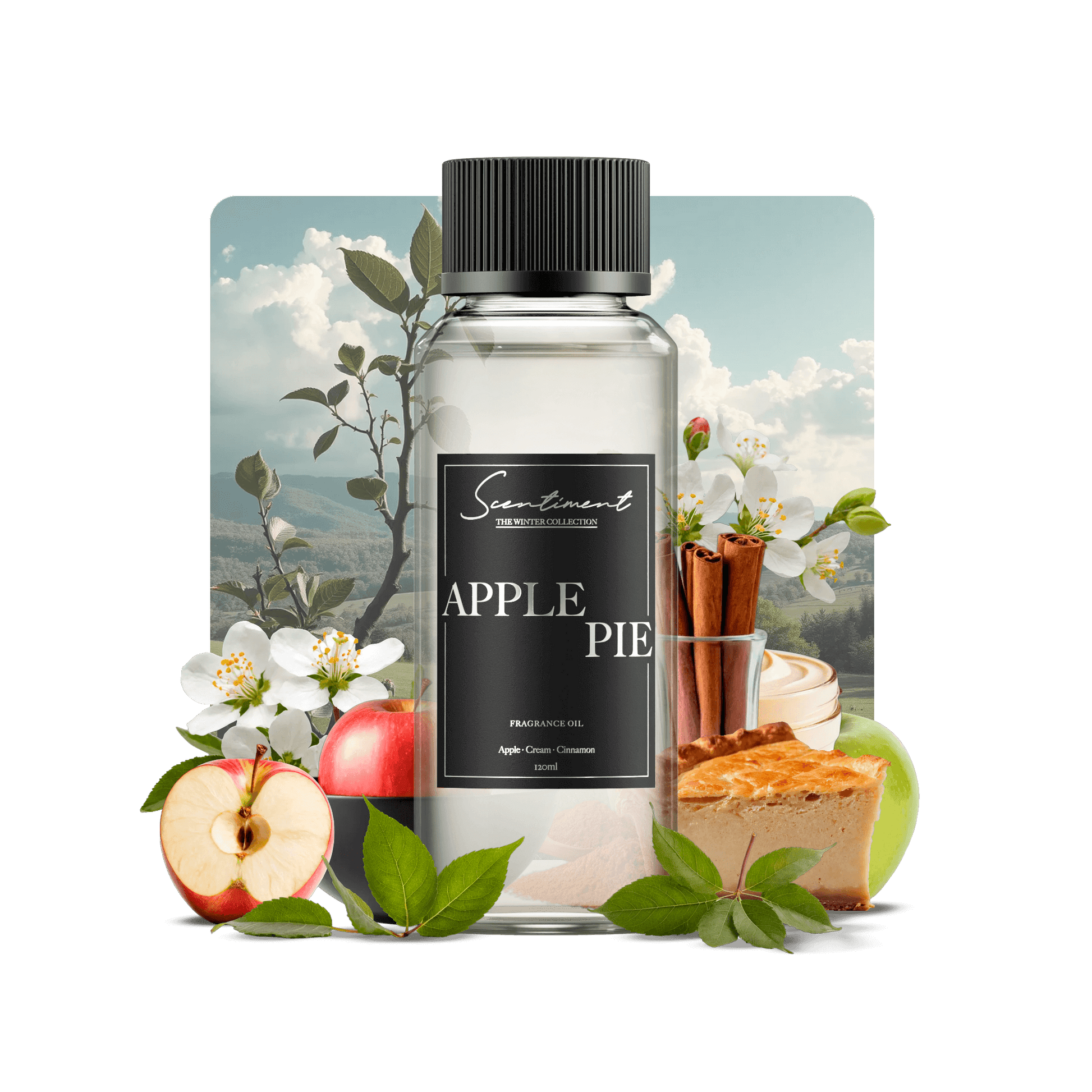 Apple Pie Fragrance Oil with notes of Apple, Cream, Cinnamon, Freshly baked crust